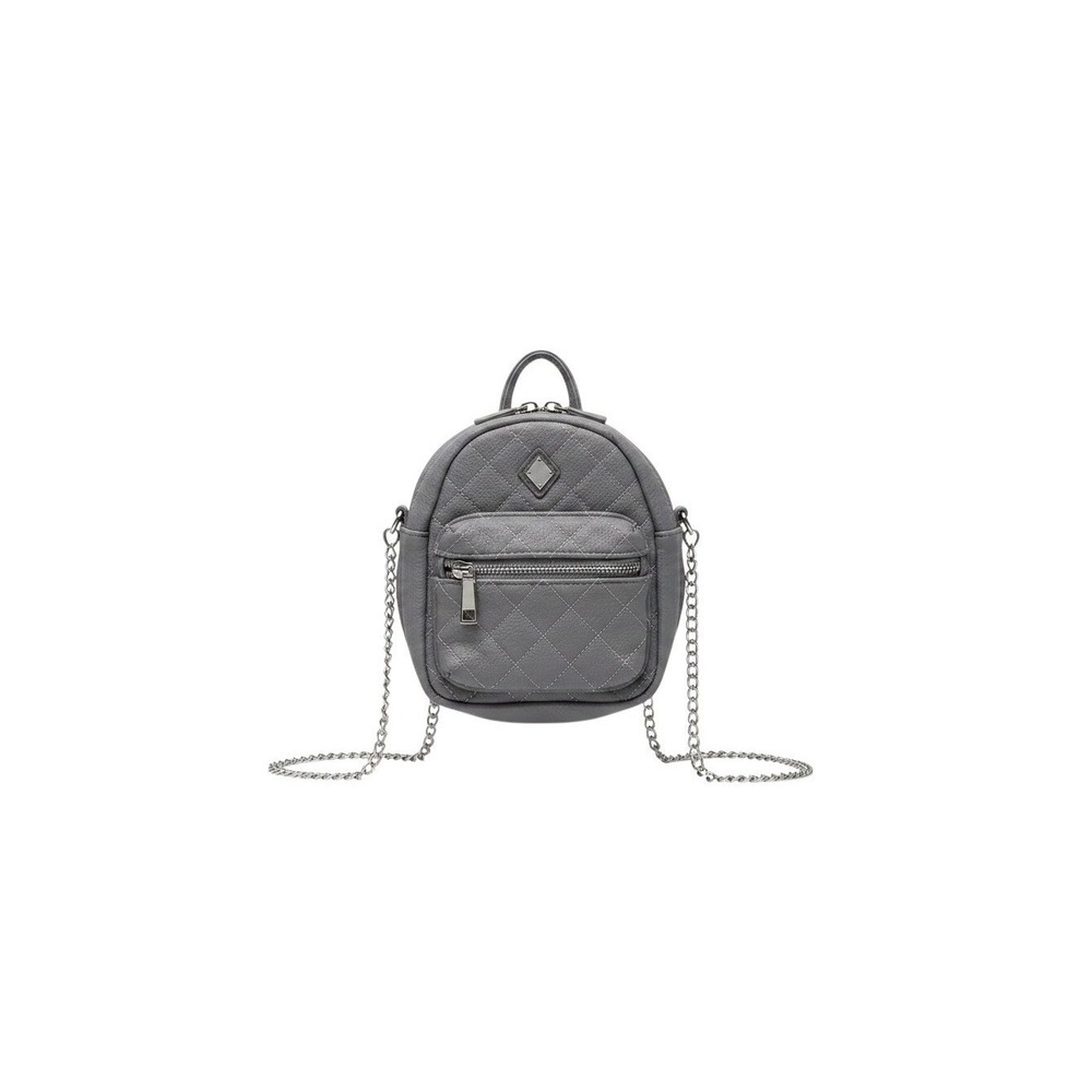 Claire's Mini Backpack Crossbody Girls OS Grey New Quilted Faux Leather Chain